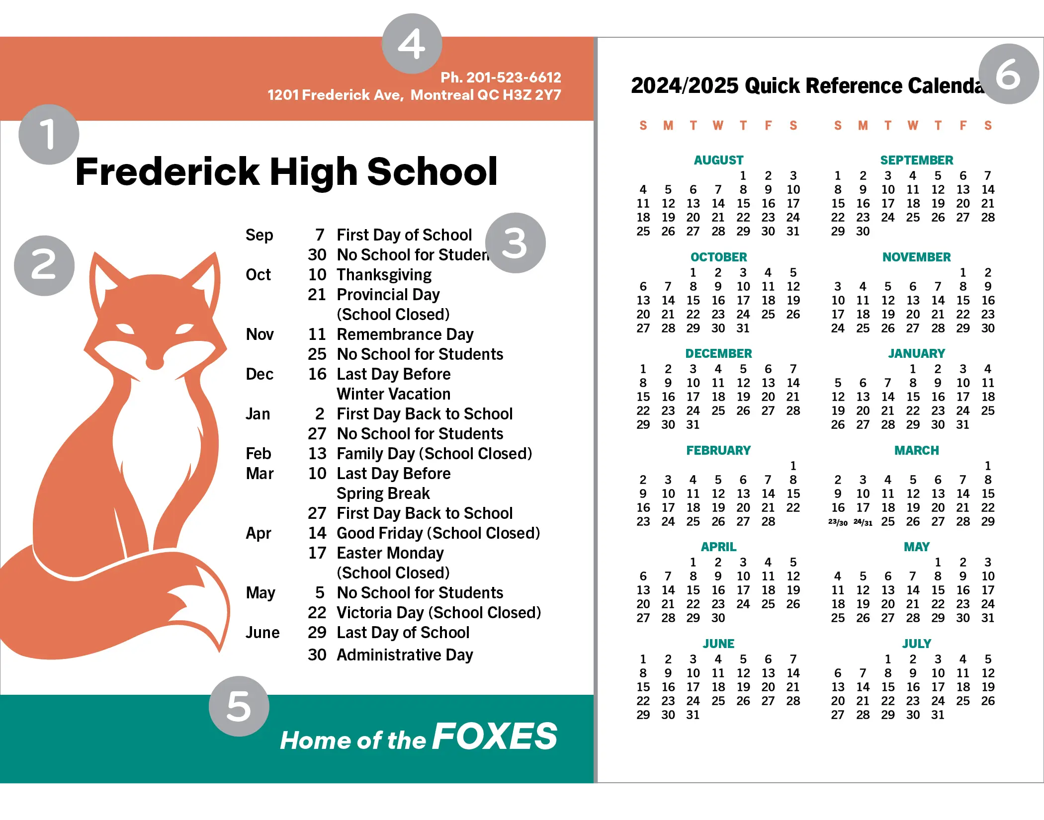 Design A – IMPORTANT DATES/CALENDAR